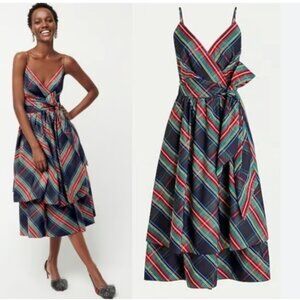 J. Crew Multicolor Striped Midi Dress